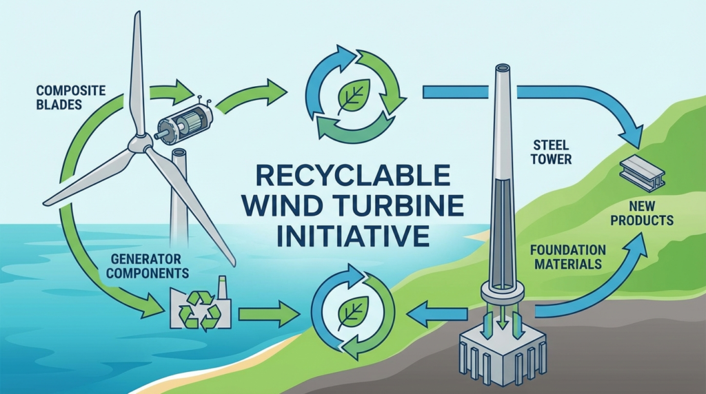 recyclable wind turbine