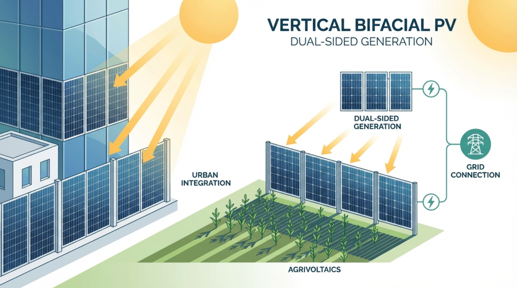 Vertical bifacial PV