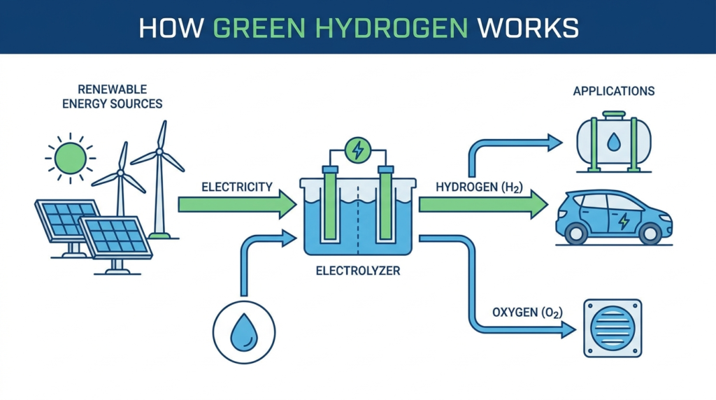 how does green hydrogen work