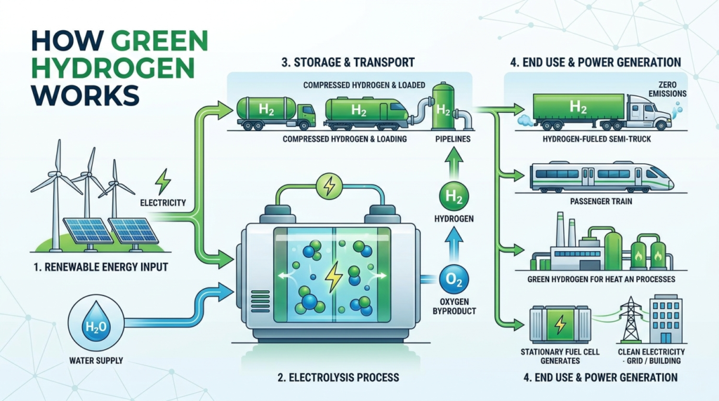how does green hydrogen work