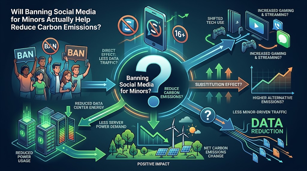 Will Banning Social Media for Minors Actually Help Reduce Carbon Emissions?