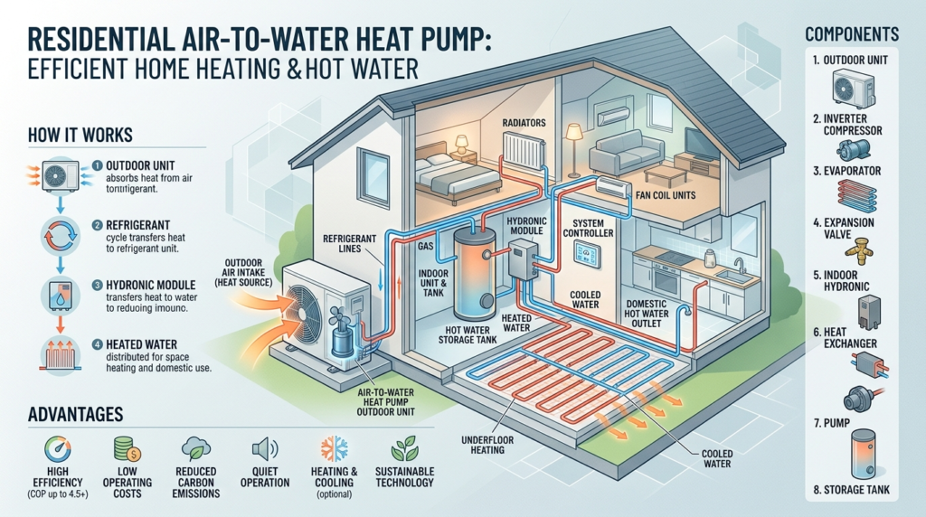 residential air-to-water heat pump