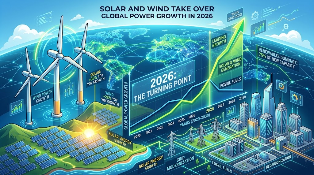 Solar and wind take over global power growth in 2026