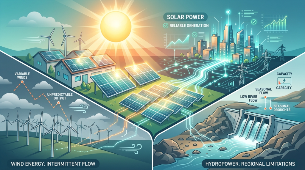 Solar delivers where wind and hydro falter