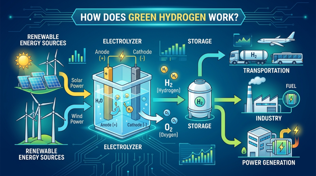 how does green hydrogen work
