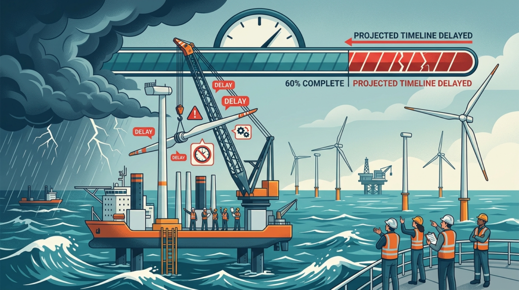 offshore wind farm construction delays