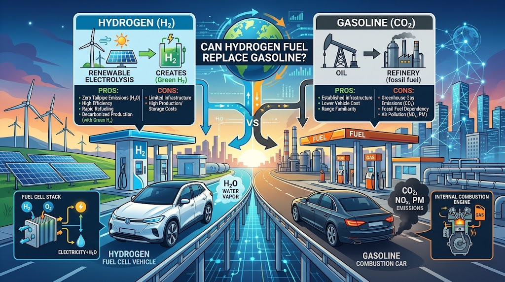 can hydrogen fuel replace gasoline