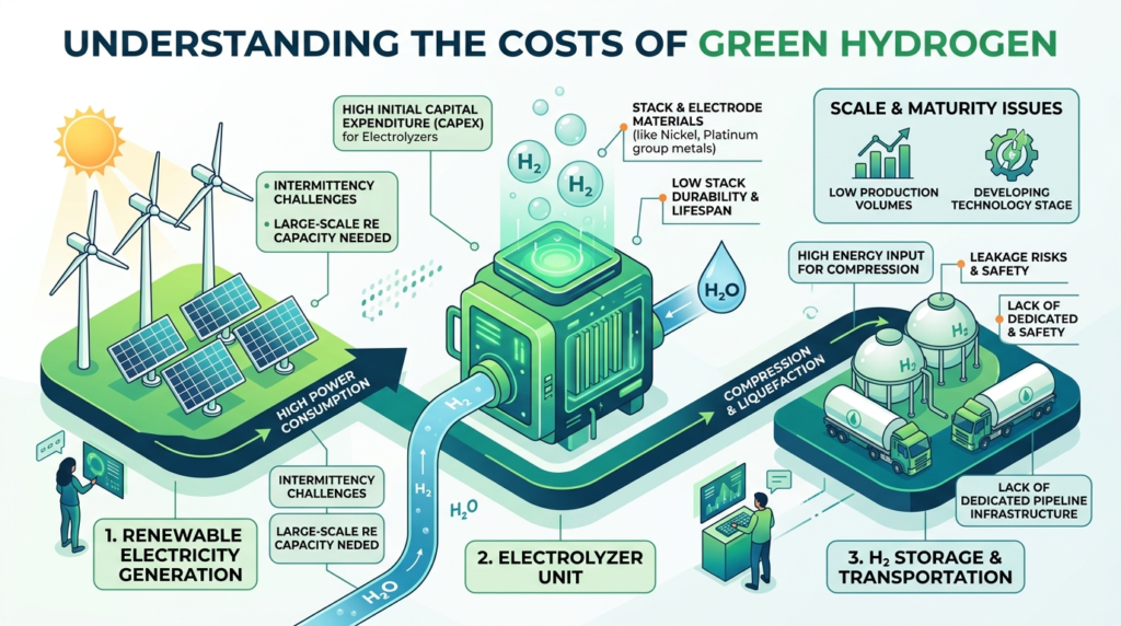 why is green hydrogen expensive