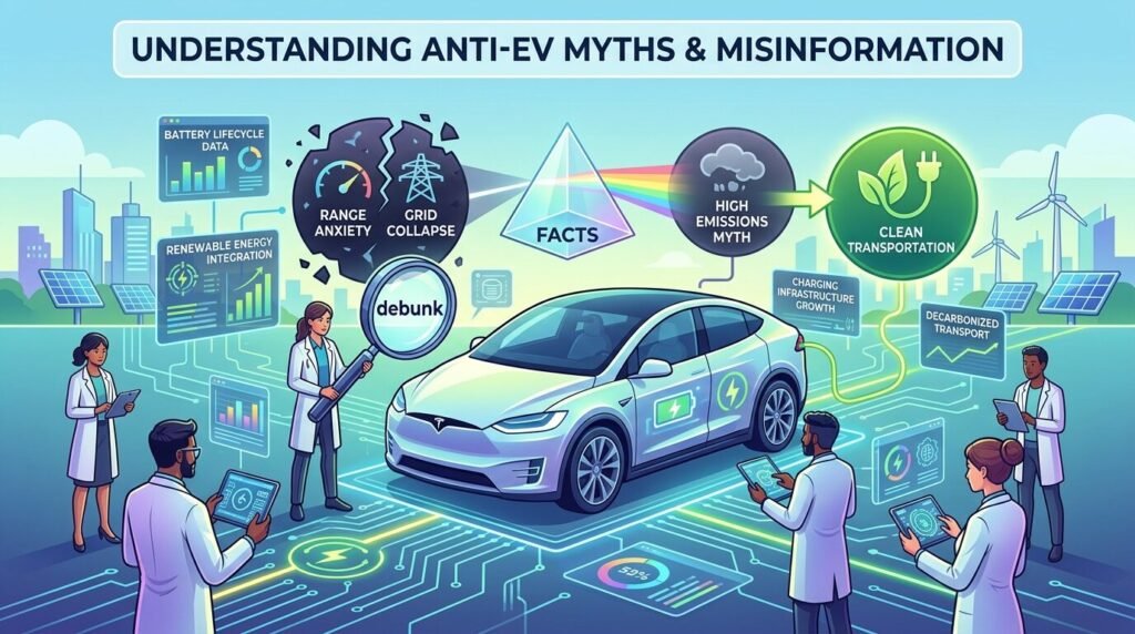 Anti-EV Myths BUSTED: The Complete 2026 Guide — illustration for Understanding Anti-EV Myths & Misinformation