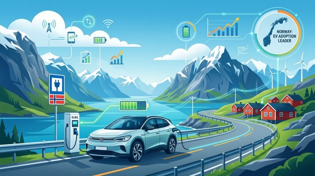 EV Dominance: Norway's 98.6% Share & Tesla Model Y's 2026 Reign — illustration for EVs in Norway