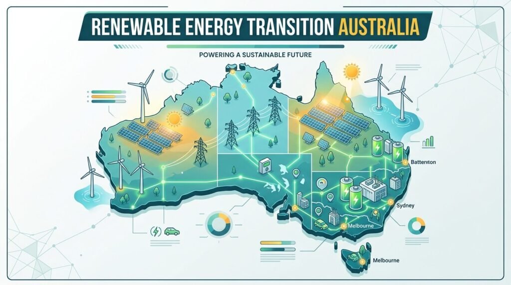 Australia's Renewable Energy Transition Powers Ahead in 2026 — illustration for Renewable Energy Transition Australia