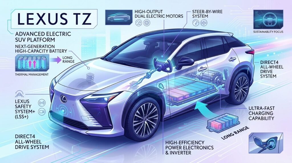Lexus TZ: The Ultimate 2026 Three-Row Electric SUV Revealed — illustration for Lexus TZ
