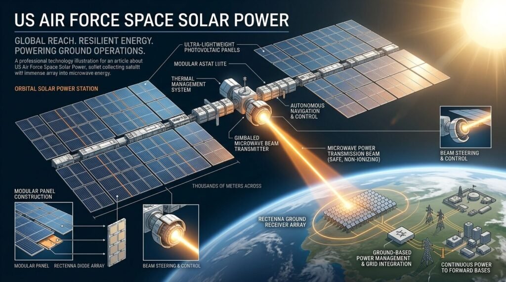 US Air Force's Space Solar Power Ambitions in 2026 — illustration for US Air Force Space Solar Power